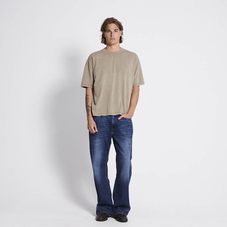 Washed boxy tee "Mikael Washed" Brown
